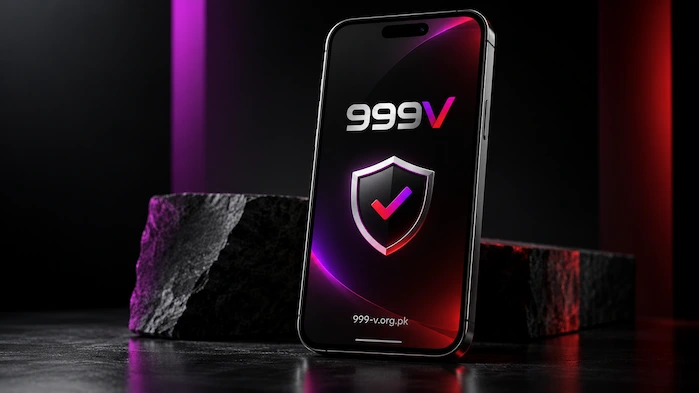 999V app security banner showing